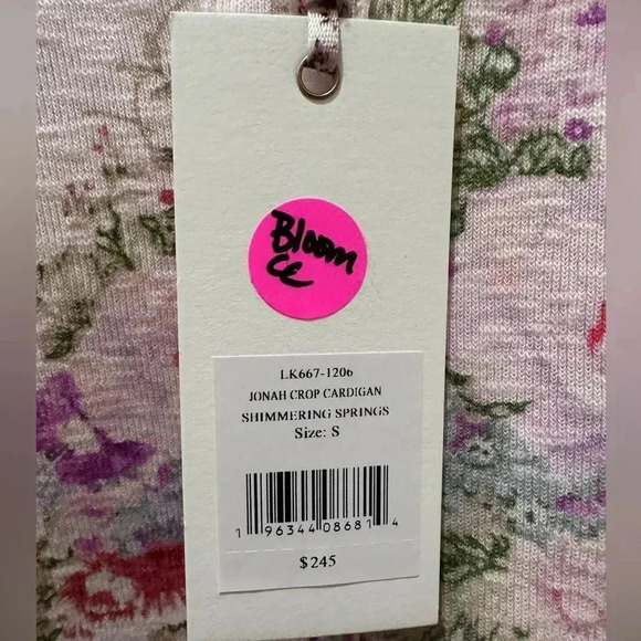 LOVESHACKFANCY jonah crop cardigan in shimmering springs-NWT sz Small - Picture 12 of 14